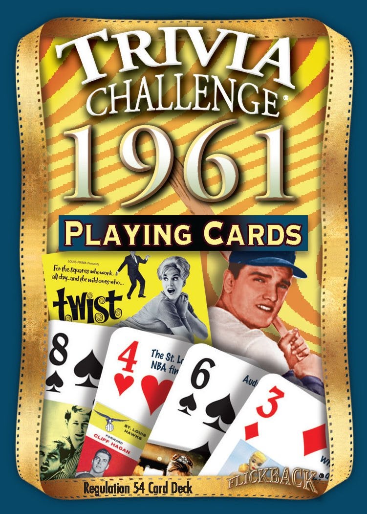 Flickback 65th Birthday Trivia Cards â€“ 1961 Deck â€“ Gift for Men or Women Born in 1961 â€“ Fun 65th Birthday Game, Vintage 1961 Playing Cards with Trivia Questions â€“ Gift for Mom Dad Husband Wife